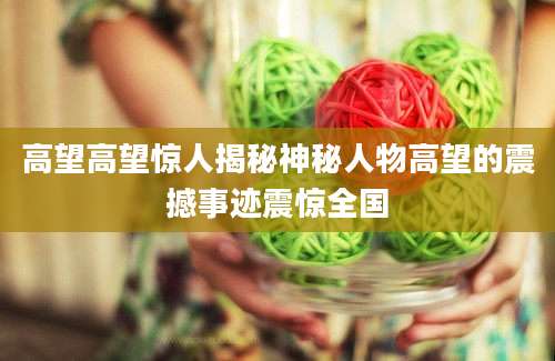 高望高望惊人揭秘神秘人物高望的震撼事迹震惊全国