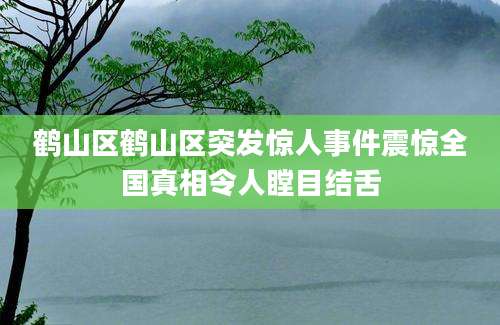 鹤山区鹤山区突发惊人事件震惊全国真相令人瞠目结舌