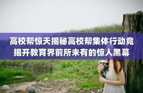 高校帮惊天揭秘高校帮集体行动竟揭开教育界前所未有的惊人黑幕