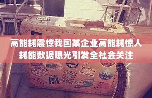 高能耗震惊我国某企业高能耗惊人耗能数据曝光引发全社会关注