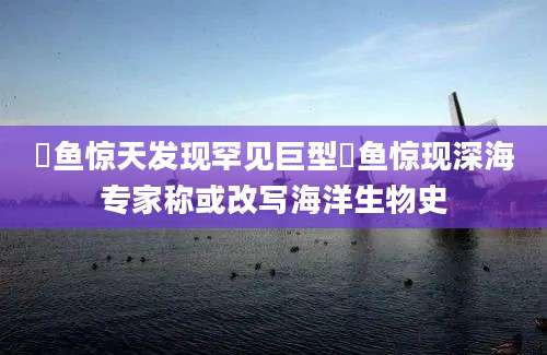 鲬鱼惊天发现罕见巨型鲬鱼惊现深海专家称或改写海洋生物史