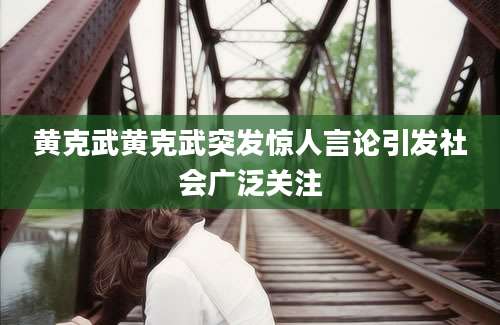 黄克武黄克武突发惊人言论引发社会广泛关注