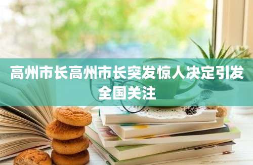 高州市长高州市长突发惊人决定引发全国关注