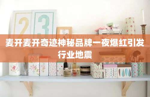 麦开麦开奇迹神秘品牌一夜爆红引发行业地震