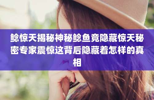 鲶惊天揭秘神秘鲶鱼竟隐藏惊天秘密专家震惊这背后隐藏着怎样的真相