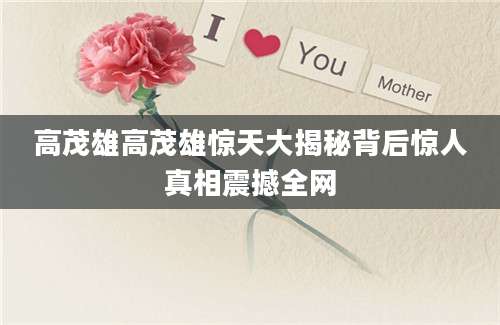 高茂雄高茂雄惊天大揭秘背后惊人真相震撼全网