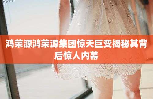 鸿荣源鸿荣源集团惊天巨变揭秘其背后惊人内幕