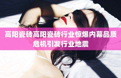 高阳瓷砖高阳瓷砖行业惊爆内幕品质危机引发行业地震