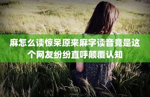 麻怎么读惊呆原来麻字读音竟是这个网友纷纷直呼颠覆认知