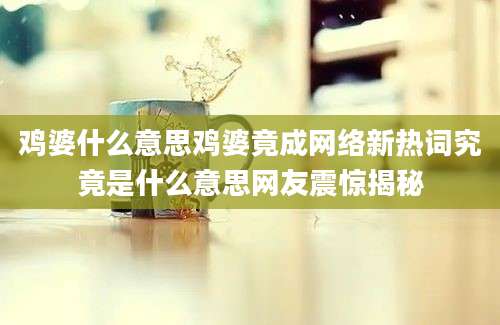 鸡婆什么意思鸡婆竟成网络新热词究竟是什么意思网友震惊揭秘