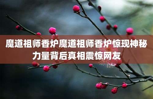魔道祖师香炉魔道祖师香炉惊现神秘力量背后真相震惊网友