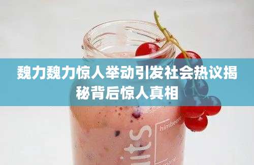 魏力魏力惊人举动引发社会热议揭秘背后惊人真相