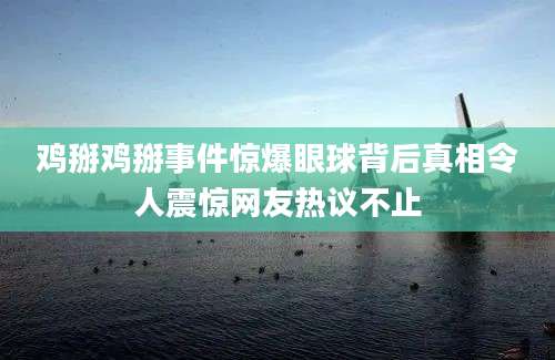 鸡掰鸡掰事件惊爆眼球背后真相令人震惊网友热议不止