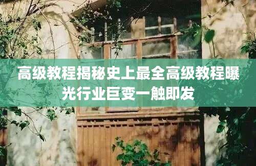 高级教程揭秘史上最全高级教程曝光行业巨变一触即发