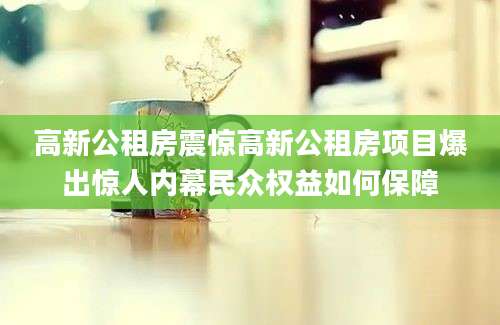 高新公租房震惊高新公租房项目爆出惊人内幕民众权益如何保障