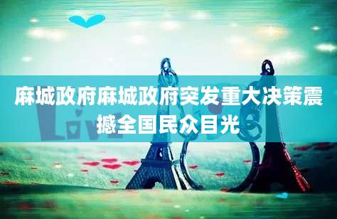 麻城政府麻城政府突发重大决策震撼全国民众目光
