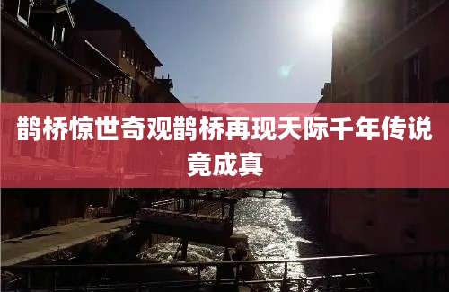 鹊桥惊世奇观鹊桥再现天际千年传说竟成真