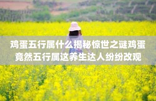 鸡蛋五行属什么揭秘惊世之谜鸡蛋竟然五行属这养生达人纷纷改观