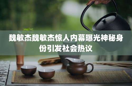 魏敏杰魏敏杰惊人内幕曝光神秘身份引发社会热议