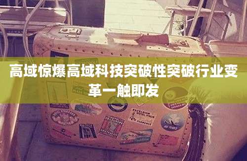 高域惊爆高域科技突破性突破行业变革一触即发